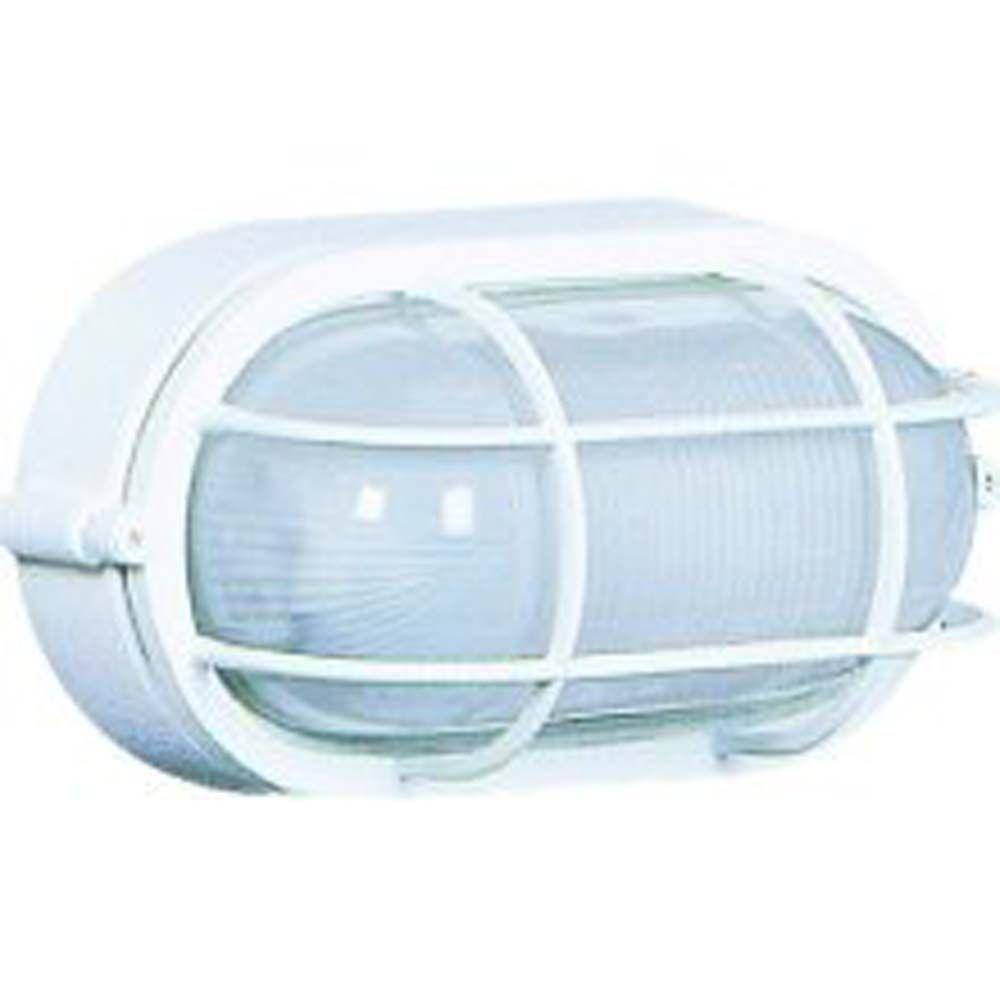Bulkhead Lights Artcraft Lighting The Home Depot Arrius 1 Light White Outdoor Wall Sconce