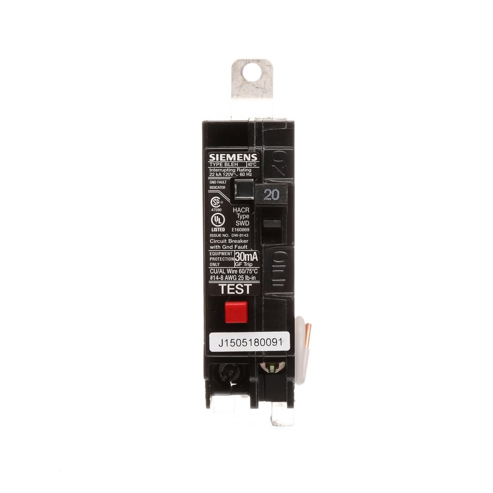 Siemens 20 Amp SinglePole Circuit Breaker AFCI/GFCIB120DF The Home