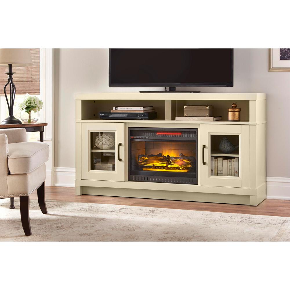 Home Decorators Collection Ashmont 60 In Freestanding Electric Fireplace Tv Stand In Antique White