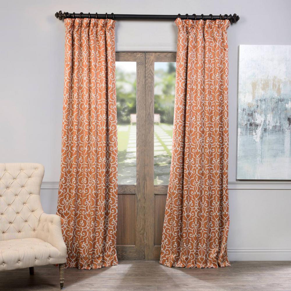 Rust Rod Pocket Curtains Ds Window Treatments The Home Semi Opaque Nouveau Rust Blackout Curtain 50 In W X 108