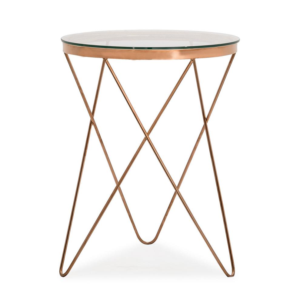 Rose Gold End Tables Accent The Home Depot Marquee Rose Gold Table