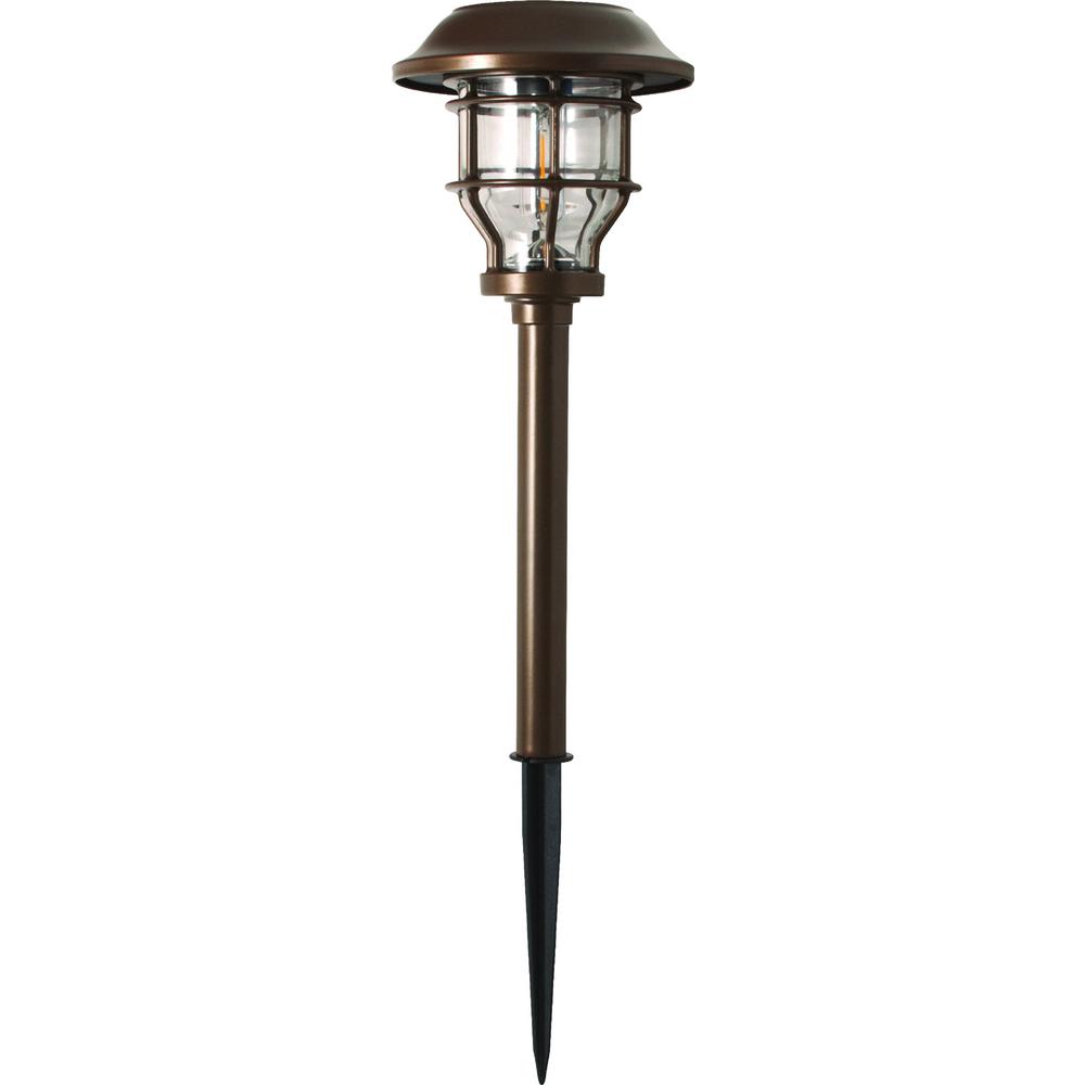 Hampton Bay Solar Brass Outdoor Integrated LED 2500K 10Lumens Vintage Bulb Landscape Pathway Hampton Bay Solar Brass Outdoor Integrated LED 2500K 10Lumens Vintage Bulb Landscape Pathway