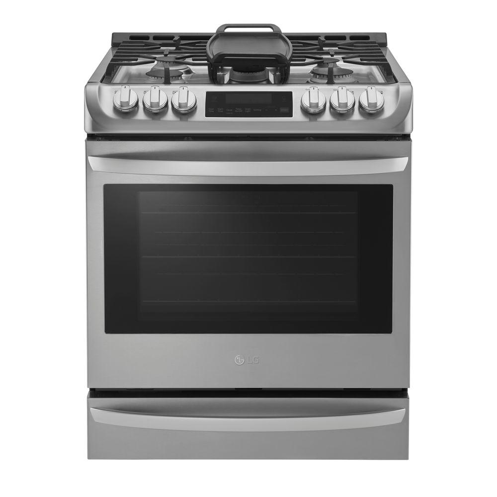 LG Electronics 6.3 cu. ft. Slide-In Gas Range with Probake Convection Oven in Stainless Steel, Silver was $2299.0 now $1168.2 (49.0% off)