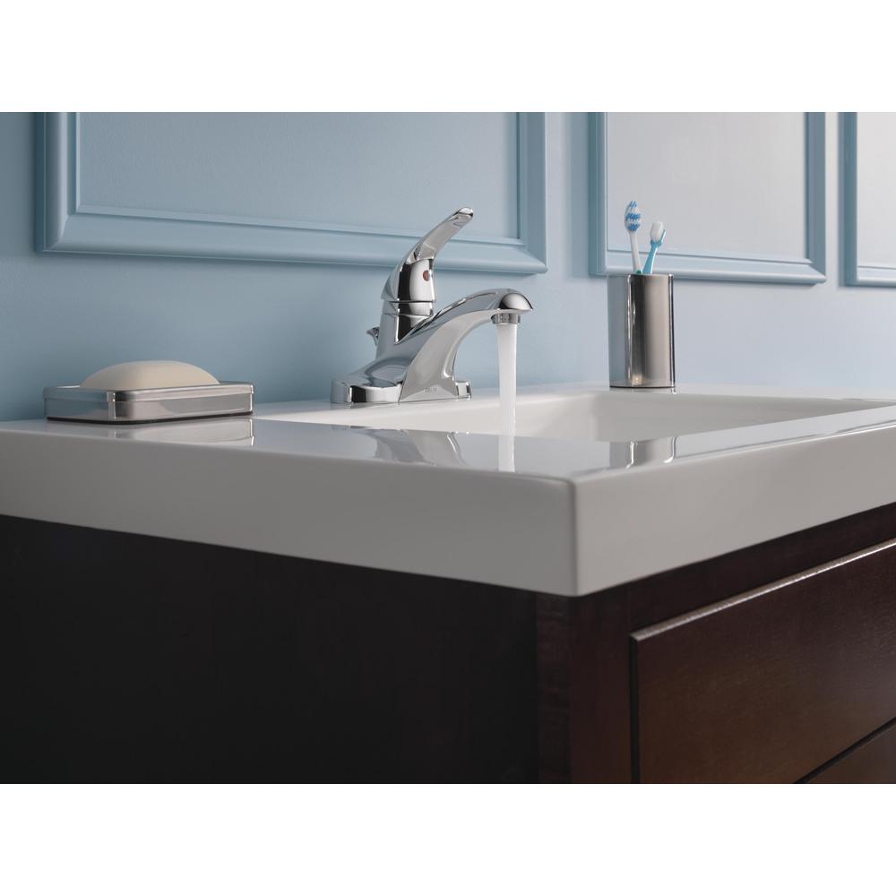 Delta Foundations 4 In Centerset Single Handle Bathroom Faucet Chrome B510lf Ppu Eco The Home Depot - Home Depot Bathroom Sinks Faucets