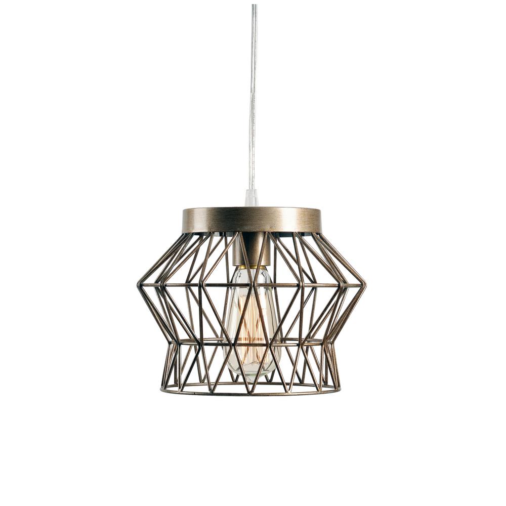 Plug In Pendant Lights Lighting The Home Depot Thaxton 1 Light Silver Swag Pendant