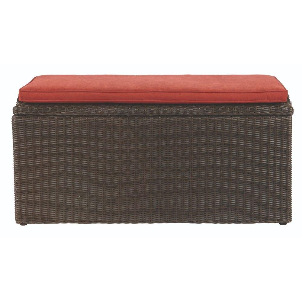 Special Values Deck Bo Sheds Garages Outdoor Storage The Brown All Weather Wicker Outdoor Storage Deck Box With E Cushions