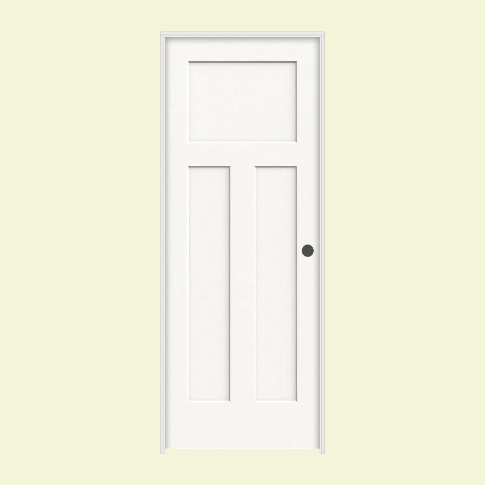 Jeld Wen 36 In X 80 In Craftsman White Painted Left Hand Smooth Molded Composite Mdf Single Prehung Interior Door
