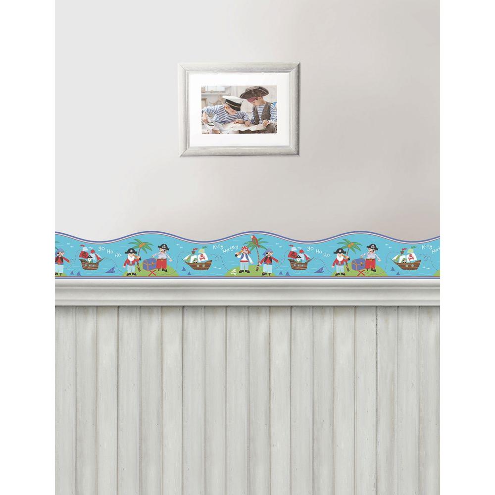 Brewster Pirates Teal Wallpaper Border267950115 The Home Depot