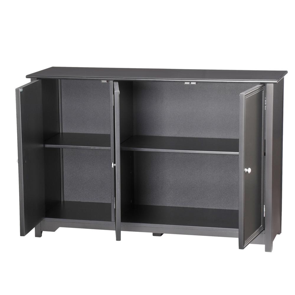 Home Decorators Collection Oxford Black 3 Door Storage Console