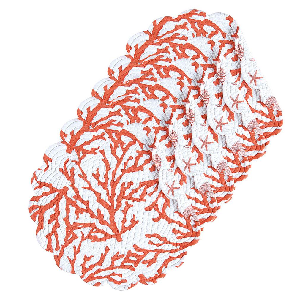 C & F Home Cora Round Coral Placemat (Set of 6)862601650S6 The Home