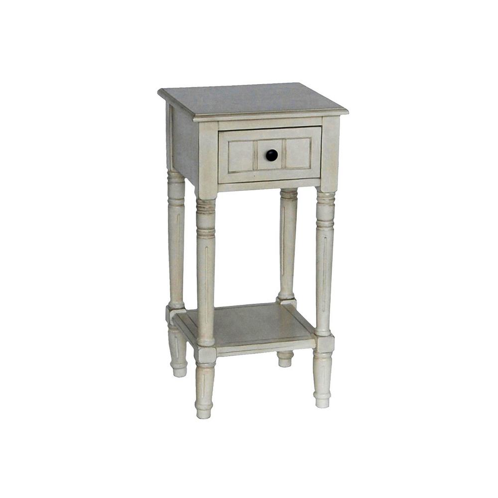 Decor Therapy Simplify Antique White 1-Drawer End Table-FR1475 - The ...
