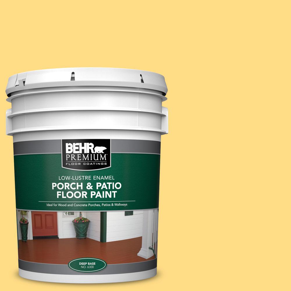 Behr Premium 5 Gal 340b 5 Yellow Brick Road Low Lustre Enamel