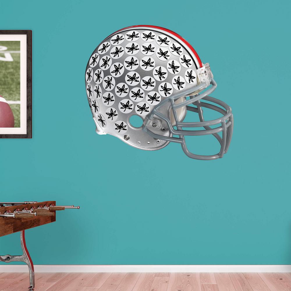 47 In H X 55 In W Ohio State Buckeyes Buckeye Leaf Helmet Wall Mural