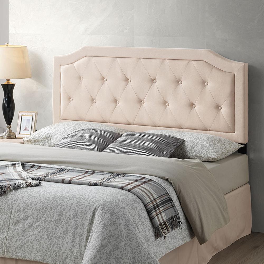 Poly and Bark Kensington Tufted Peachy Beige Queen Size HeadboardHD