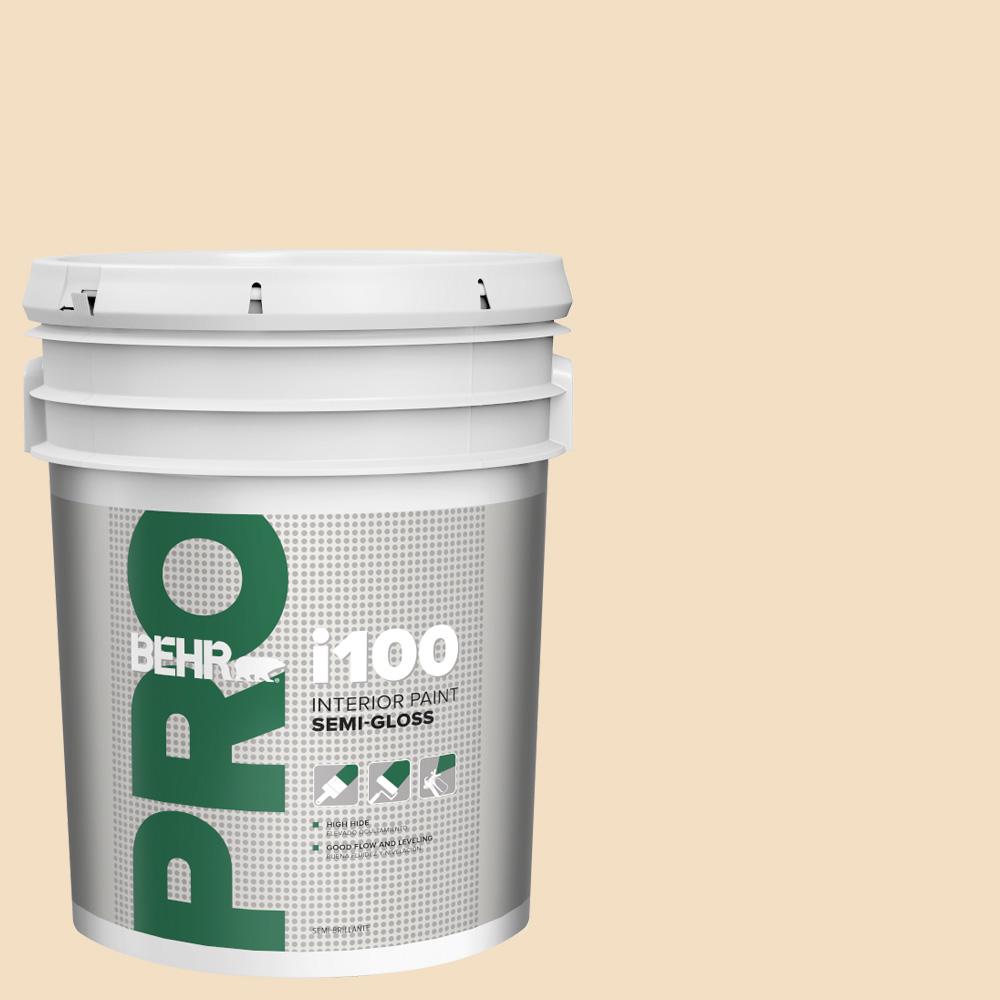 BEHR PRO 5 gal. #22 Navajo White Semi-Gloss Interior Paint ...