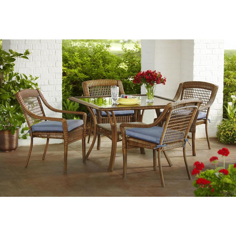 Hampton Bay Spring Haven Brown 5-Piece All-Weather Wicker Outdoor Patio Dining... by Hampton Bay