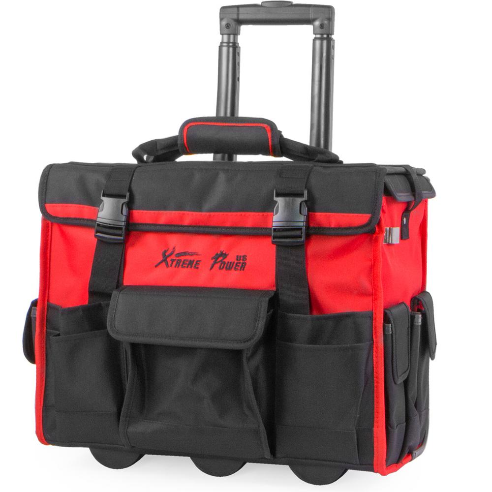 XtremepowerUS 11 in. x 18 in. Jobsite Rolling Tote Tool Bag Storage