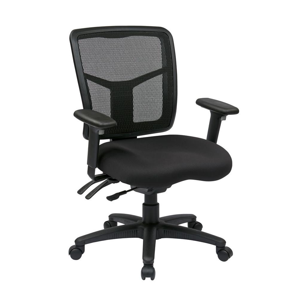 Office Star Products Black Progrid Mid Back Manager Office Chair 92343 30 The Home Depot