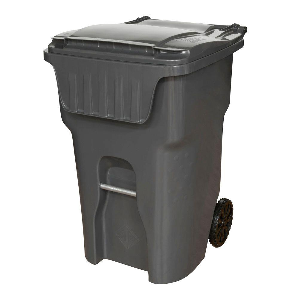 Otto Edge 95 Gal. Grey Heavy Duty Rollout Trash CanMSD95EGRAY The Home Depot