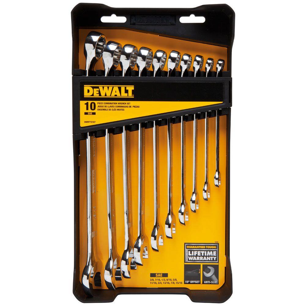 DEWALT SAE Combination Wrench Set (10Piece)DWMT72167 The Home Depot