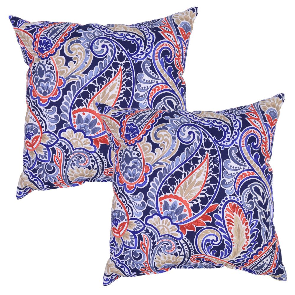 Plantation Patterns Polyester Outdoor Cushions Patio Furniture Poolside Paisley Square Outdoor Throw Pillow