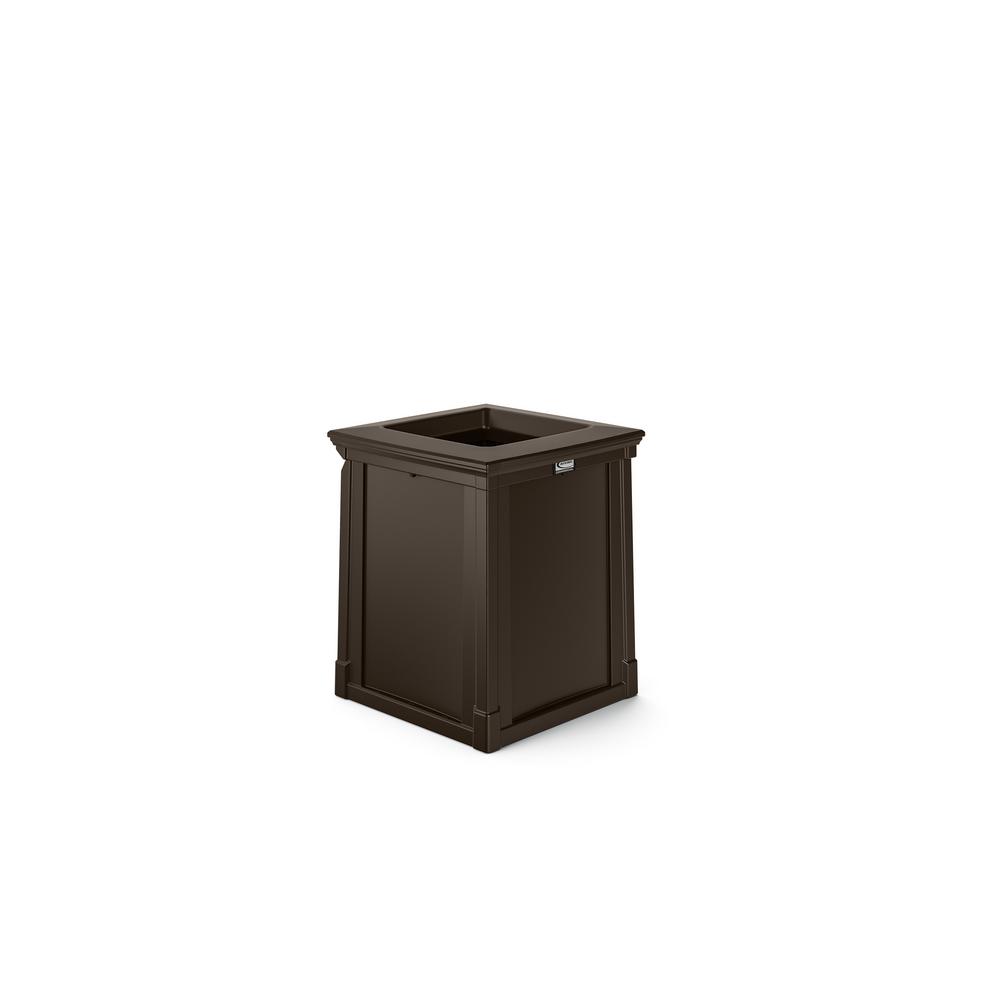 Suncast Commercial 35 Gal Java Outdoor Trash Can With Java Outdoor Commercial Trash Can With Open Lid