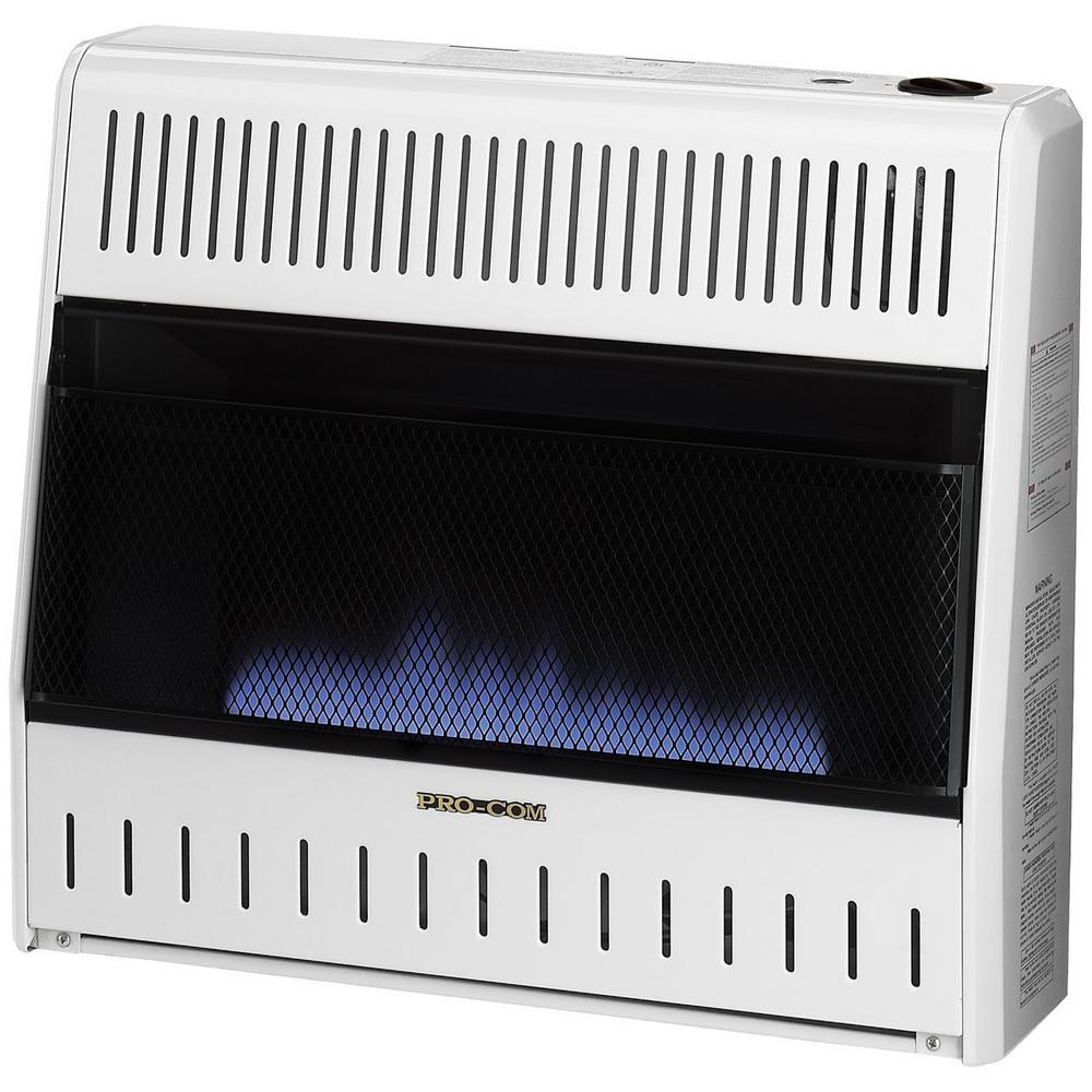 28,000 BTU Ventless LP Gas Blue Flame Heater with TSTAT Control