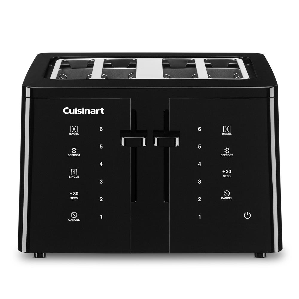 Cuisinart 4Slice Black and Silver Wide Slot Toaster with Crumb Tray