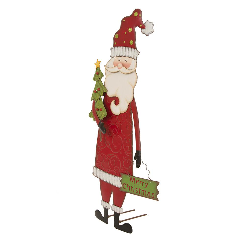 Glitzhome 36 In H Iron Santa Yard Stake 1106003477 The Home Depot