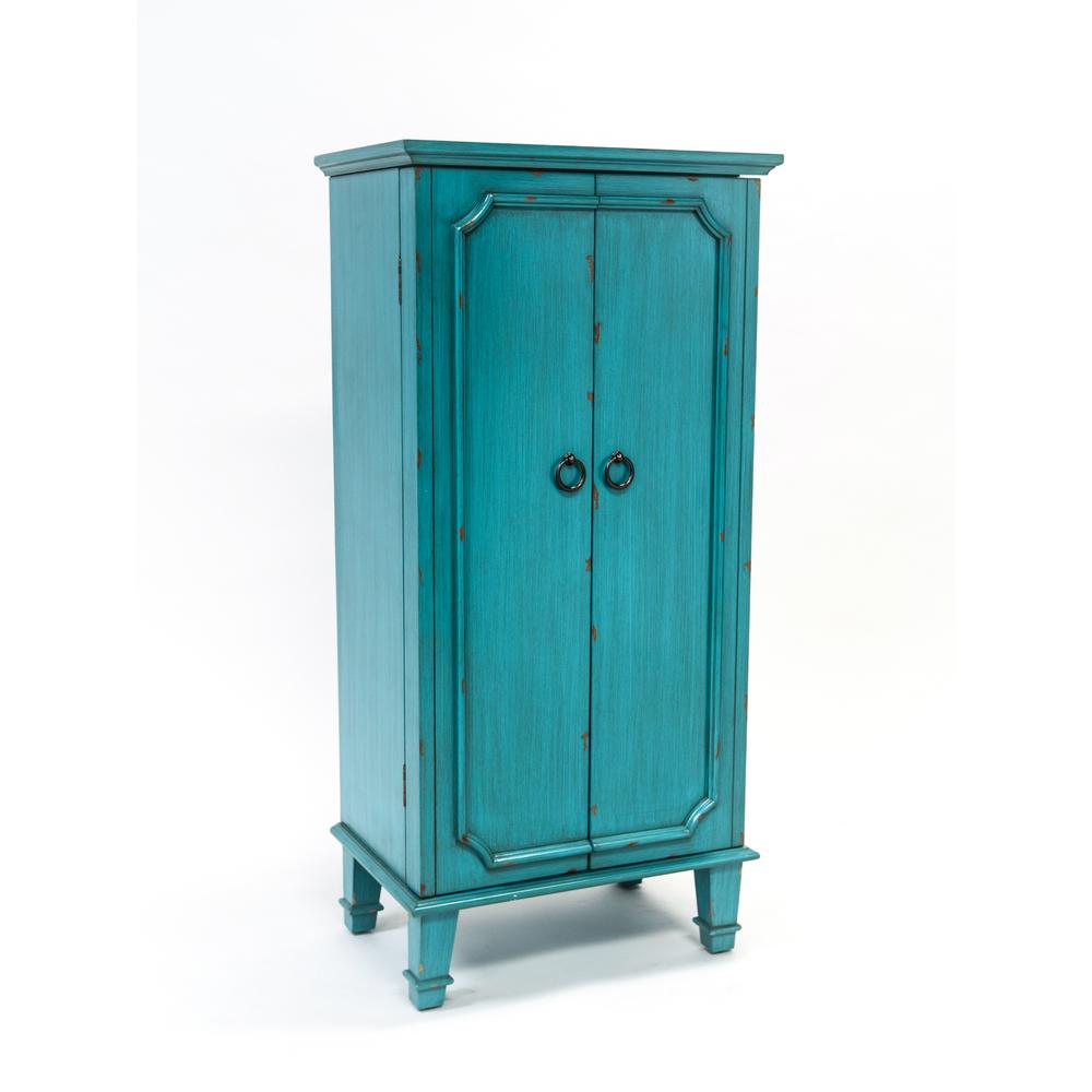 Unbranded Gaby Turquoise Jewelry Armoire 38 in. H x 14.5 in. W x 10 in