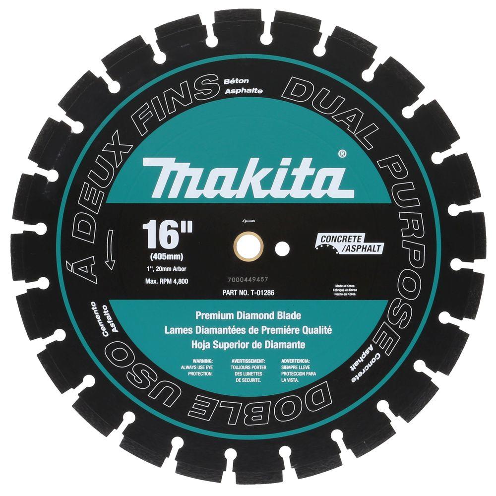 Makita 16 in. Dual Purpose Diamond Blade-T-01286 - The Home Depot