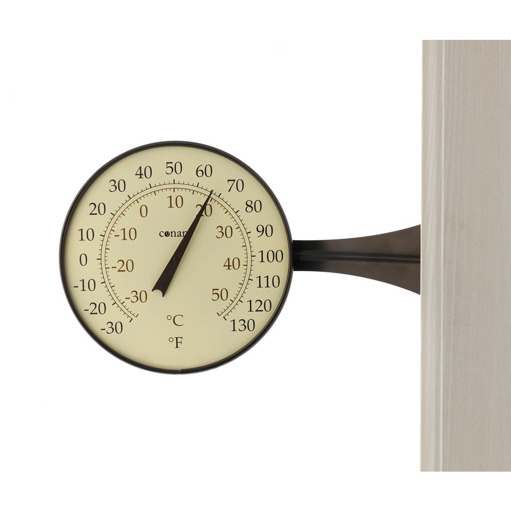 Decor Large Dial Thermometer In Satin Nickel T10sn The Home Depot