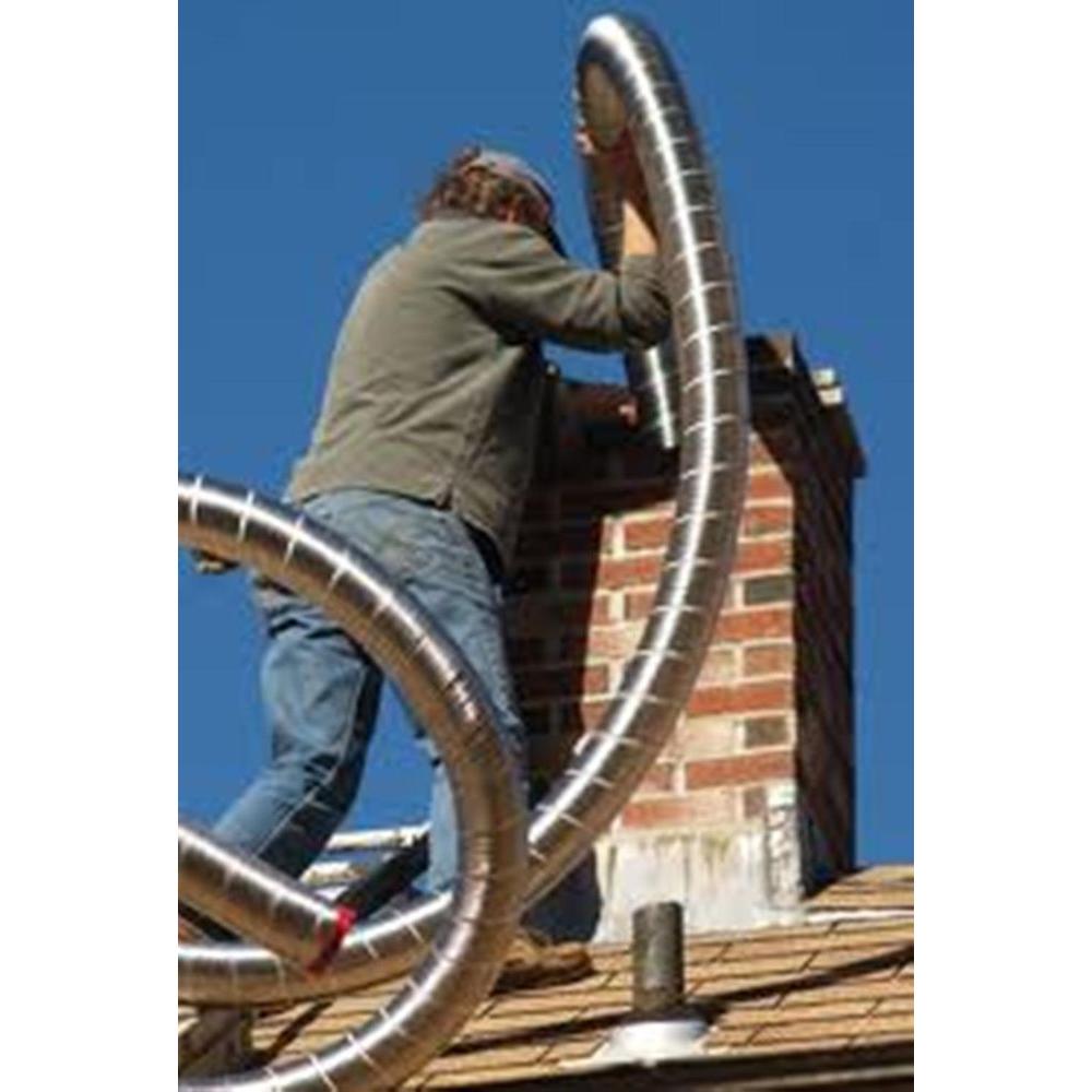 4-Inch x 20-Feet Forever Vent SW420SSK SmoothWall Double Ply Stainless Steel Chimney Liner Kit