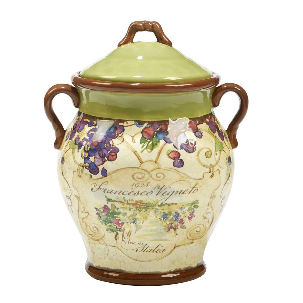 Vino 10.5 in. Biscotti Jar, Multi-Colored