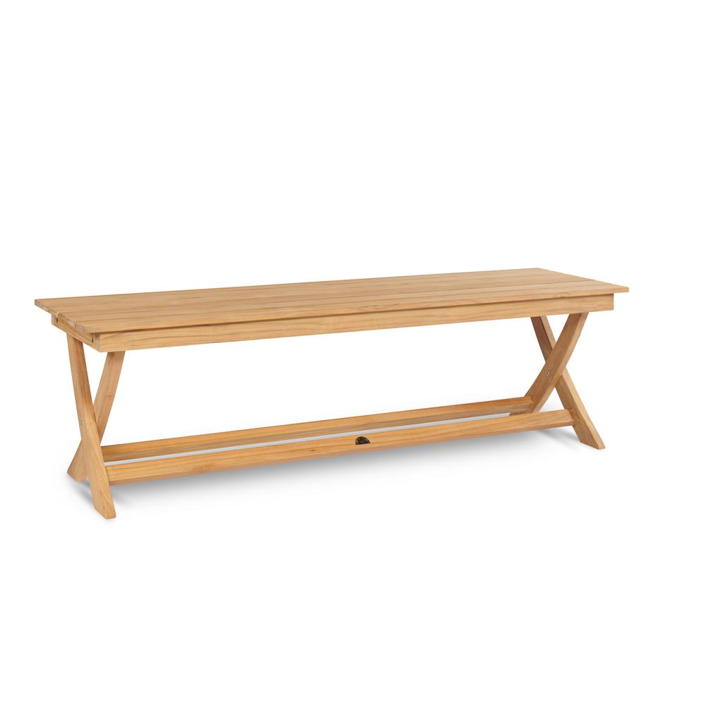 HiTeak Furniture Picnic 60 in. 3-Person Teak Outdoor Bench ...