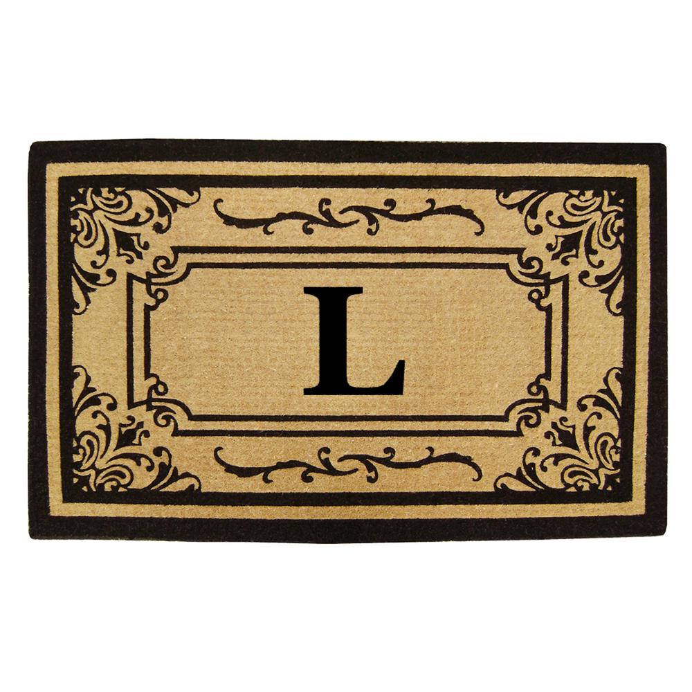 Nedia Home 18 In X 30 In Georgetown Heavy Duty Coco Monogrammed L Door Mat O2416l The Home Depot