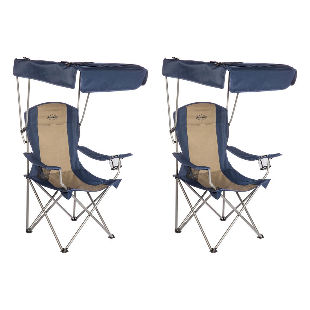 KampRite Outdoor Tailgating Camping Shade Canopy Folding Lawn Chair (2