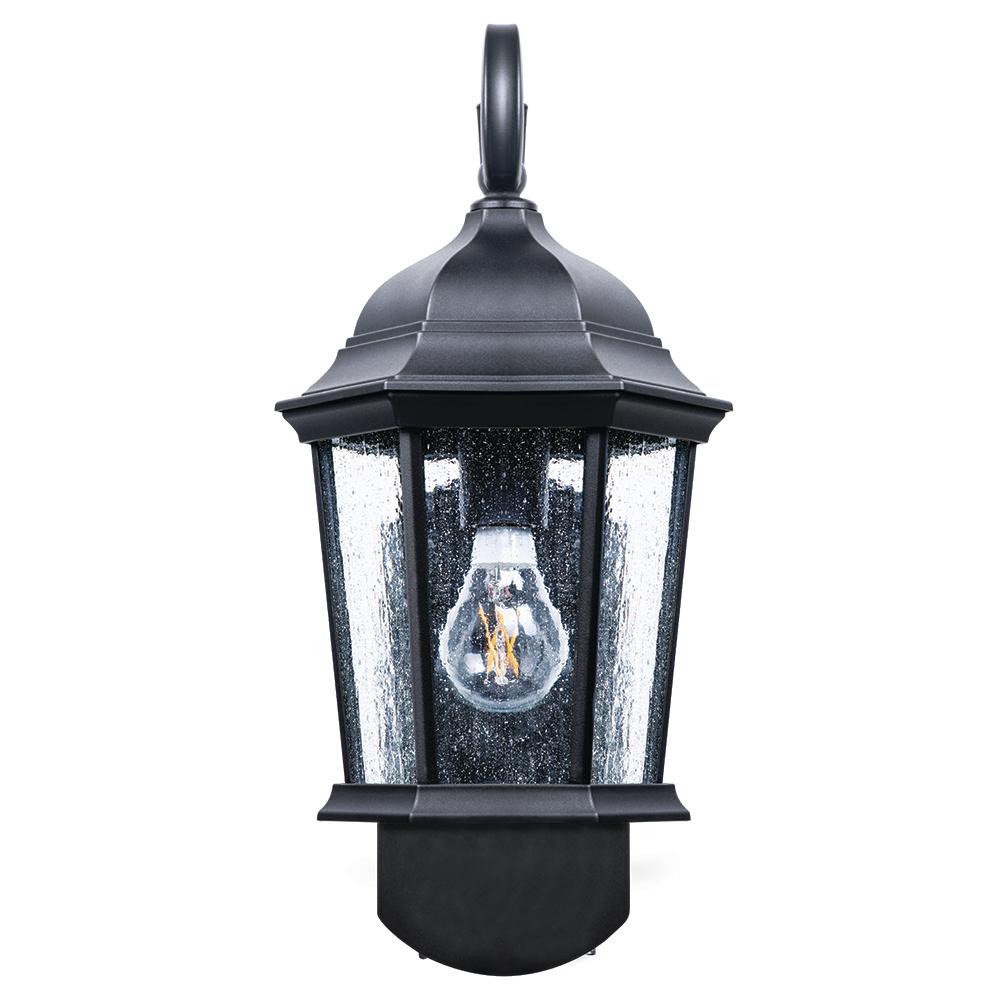 Black Motion Sensing Outdoor Wall Lighting Coach Smart Security Companion Textured Black Outdoor