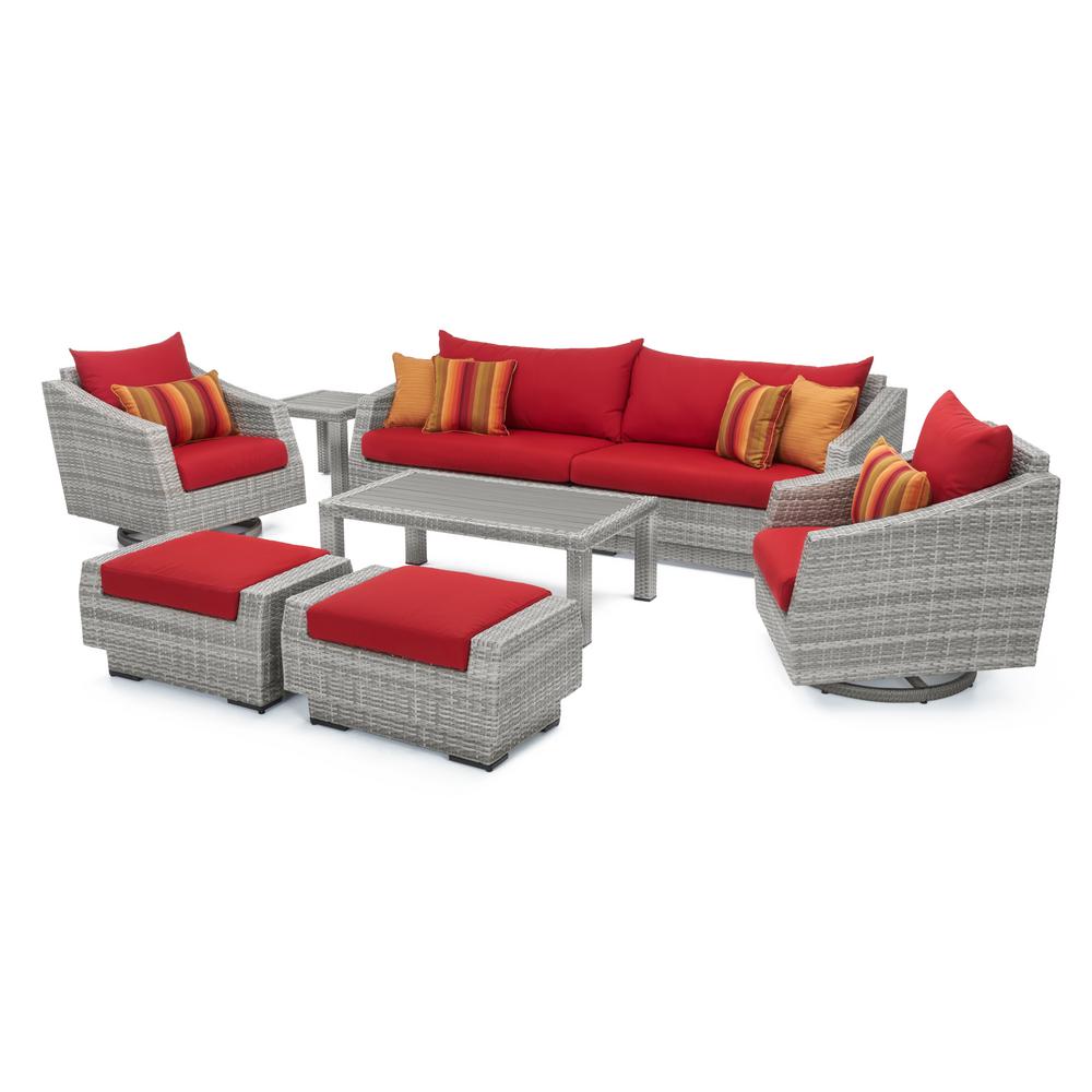 Rst Brands Cannes 8 Piece All Weather Wicker Patio Deluxe Sofa And Rst Brands Cannes 8 Piece All Weather Wicker Patio Deluxe Sofa And Club Chair