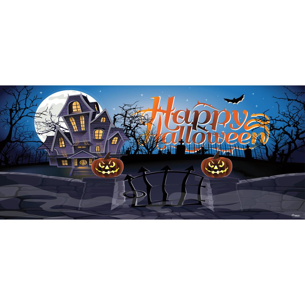 Haunted House Halloween Door Decorations Outdoor Halloween Decorations The Home Depot