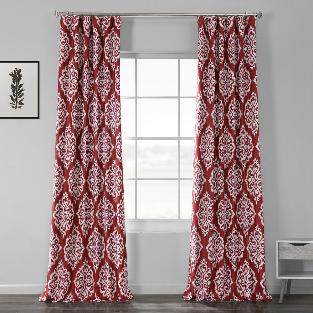 Exclusive Fabrics Furnishings Cameo Red Printed Linen Textured