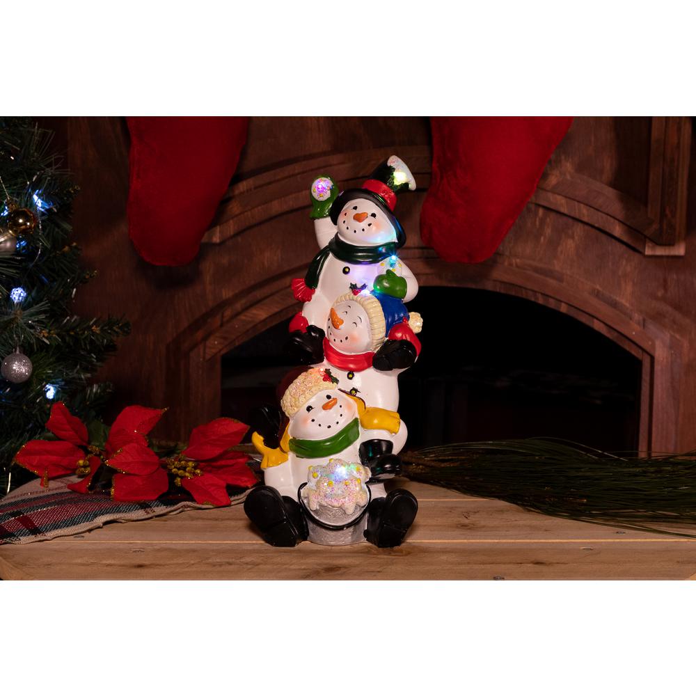 13 in 3 snowmen statuary with color changing led lights - Battery Operated Outdoor Christmas Decorations 13 in 3 snowmen statuary with color changing led lights - Battery Operated Outdoor Christmas Decorations