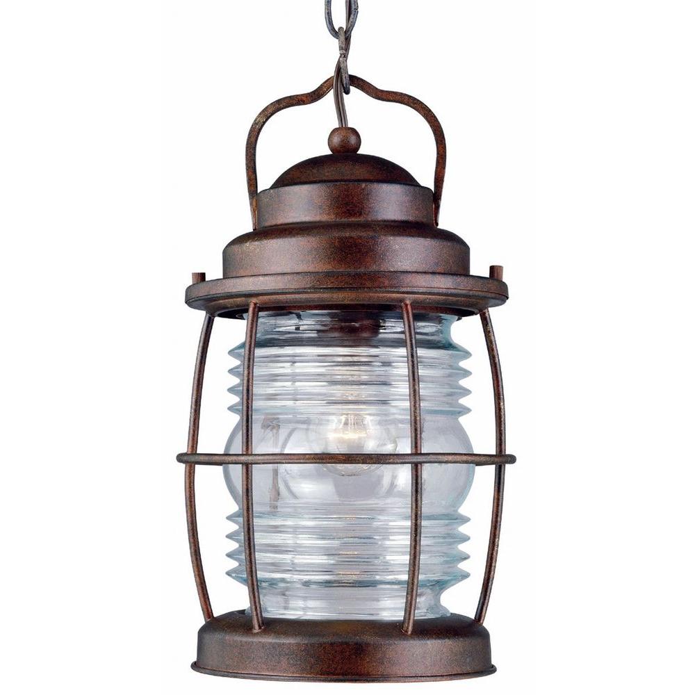 Small Outdoor Pendant Lights Hanging The Home Depot 1 Light Gilded Copper Hanging Lantern