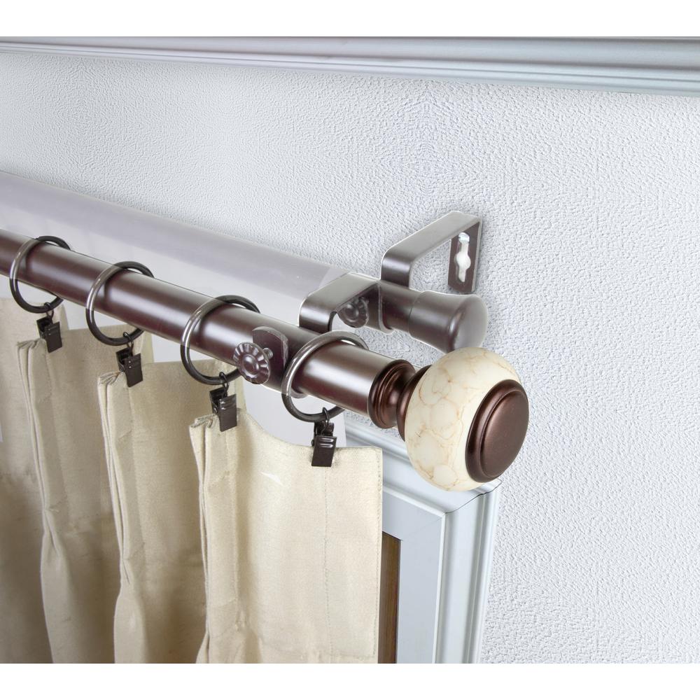 Emoh 1 Inch Dia 160 240 Adjustable Piedra Double Curtain Rod In