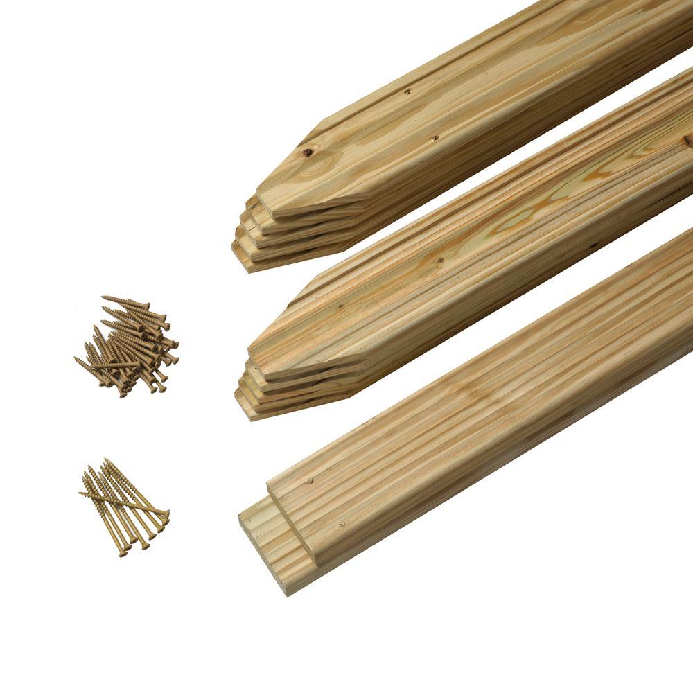 Outdoor Essentials 3-1/2 ft. x 6 ft. Moulded Pine Spaced ...