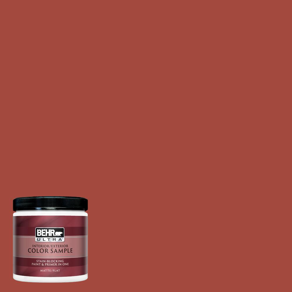 Behr Ultra 8 Oz 170d 7 Farmhouse Red Matte Interior Exterior Paint And Primer In One Sample