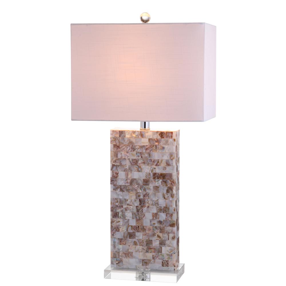 Led Rectangular Table Lamps The Home Depot Natural Clear Seashell And Crystal Table Lamp