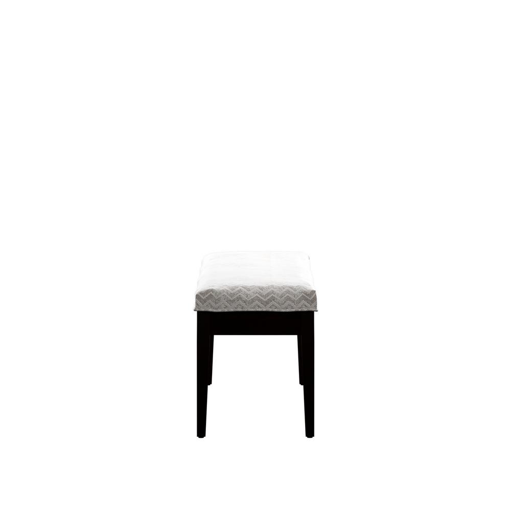 Homesullivan Espresso Grey Chevron Print Fabric 52 In W Bench