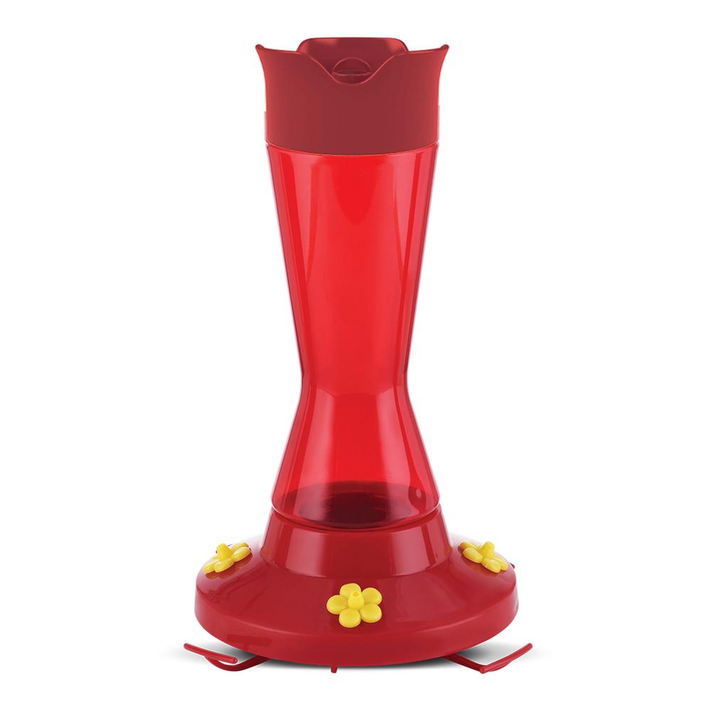 Perky Pet Red Pinch Waist Plastic Hummingbird Feeder 16 Oz