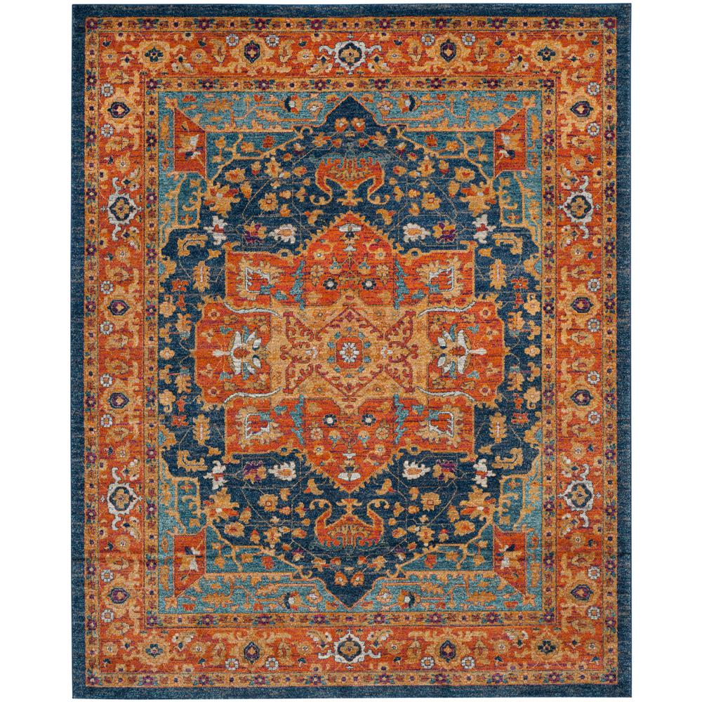 Safavieh Evoke Blue Orange 8 Ft X 10 Area Rug Evk275c The Safavieh Evoke Blue Orange 8 Ft X 10